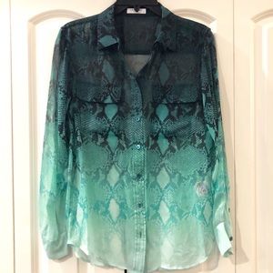 Equipment blouse python green